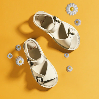 Playsun Kid Off White Leather - Clarks Kids