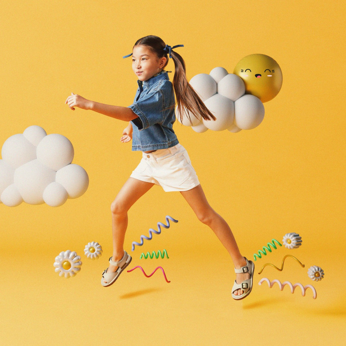 Playsun Kid Off White Leather - Clarks Kids