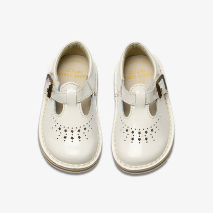 Joyful Skip Toddler White Patent - Clarks Kids