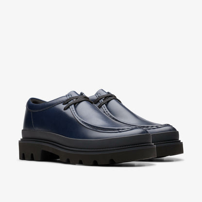 Badell Seam Navy Leather - Clarks Men