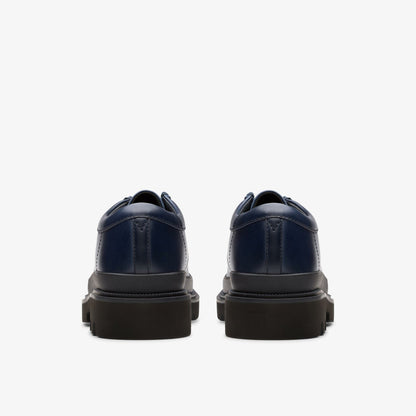 Badell Seam Navy Leather - Clarks Men