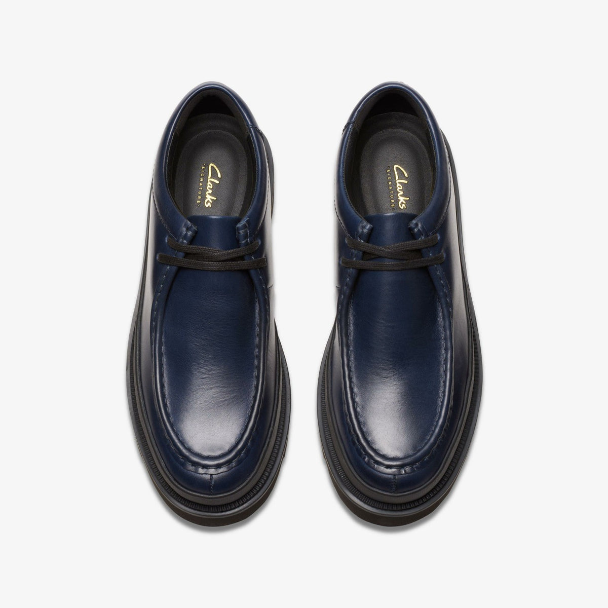 Badell Seam Navy Leather - Clarks Men