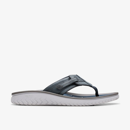 Wesley Sun Navy Leather - Clarks Men