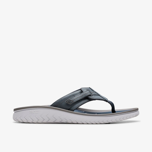 Wesley Sun Navy Leather - Clarks Men