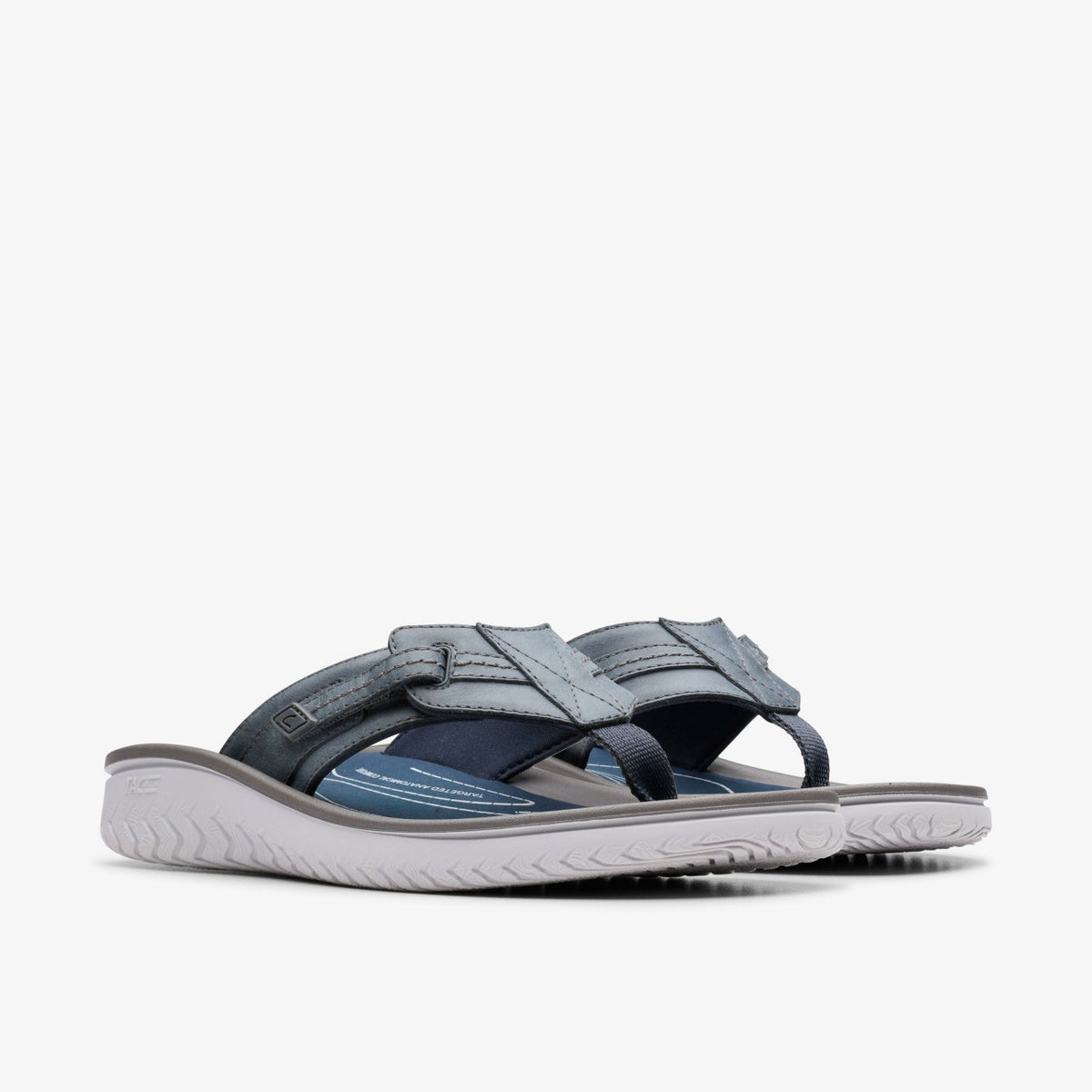 Wesley Sun Navy Leather - Clarks Men