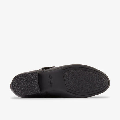 Fawna Bar Black Leather - Clarks Women