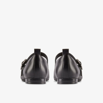 Fawna Bar Black Leather - Clarks Women