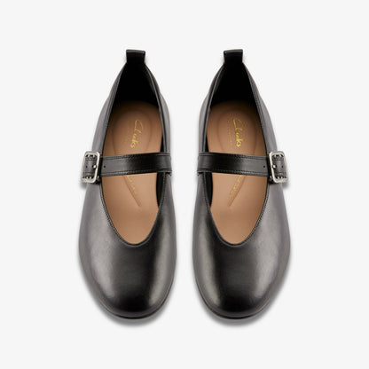 Fawna Bar Black Leather - Clarks Women
