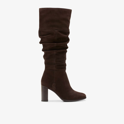 Freva 85 Slouch Dark Brown Suede - Clarks Women
