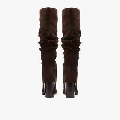 Freva 85 Slouch Dark Brown Suede - Clarks Women