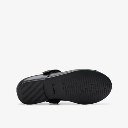 Finja Gem Kid Black Leather - Clarks Kids