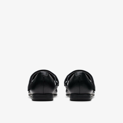 Finja Gem Kid Black Leather - Clarks Kids