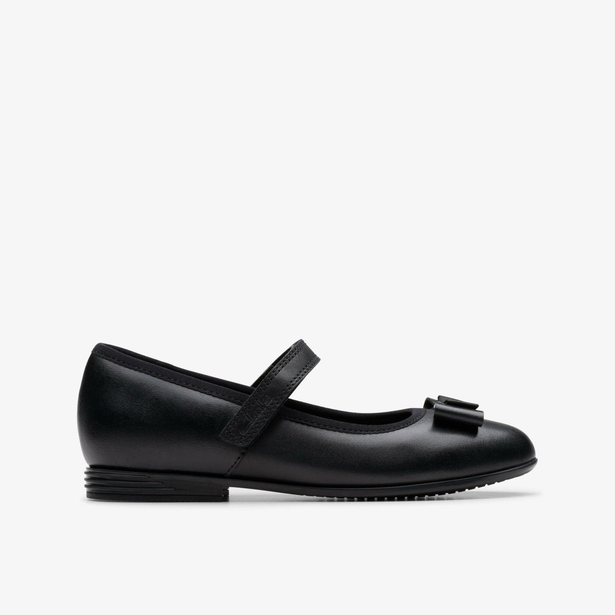 Finja Tap Older Black Leather - Clarks Kids