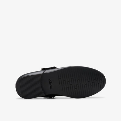 Finja Tap Older Black Leather - Clarks Kids