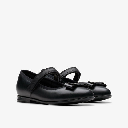 Finja Tap Older Black Leather - Clarks Kids