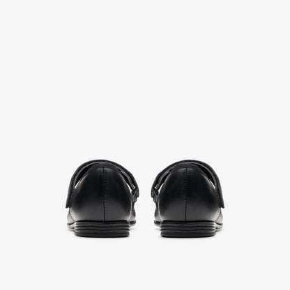 Finja Tap Older Black Leather - Clarks Kids