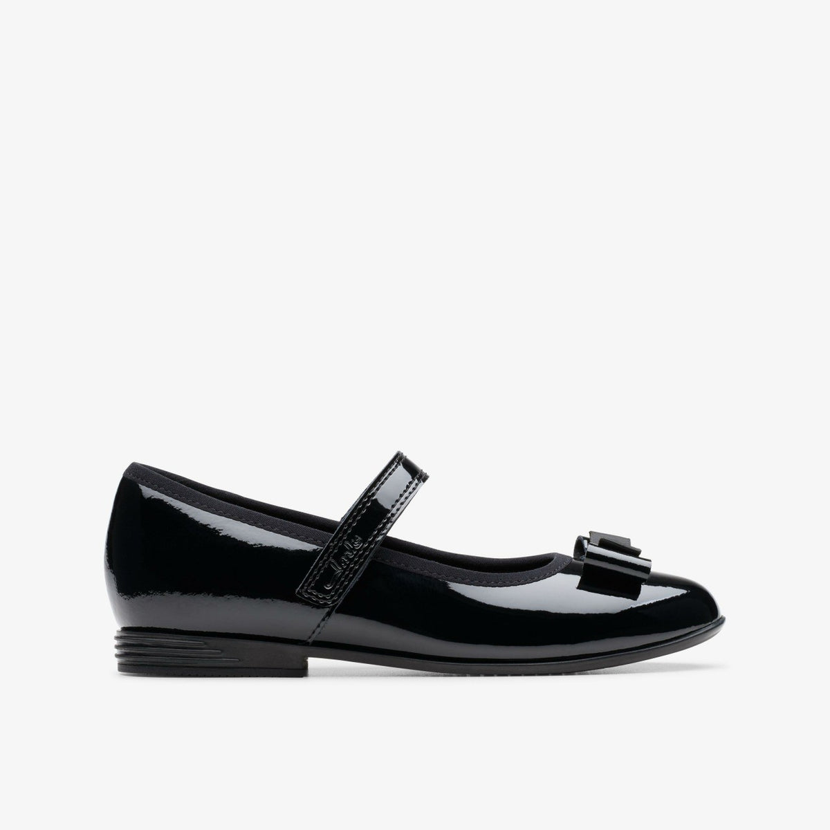Finja Tap Older Black Patent - Clarks Kids