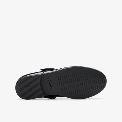 Finja Tap Older Black Patent - Clarks Kids