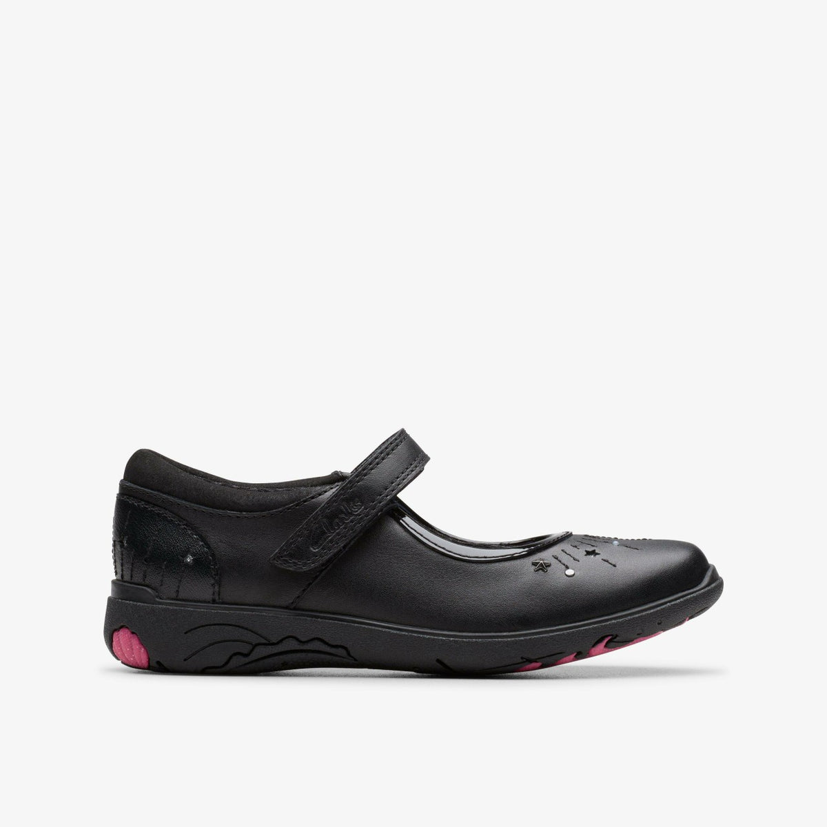 Relda Wish Kid Black Leather - Clarks Kids