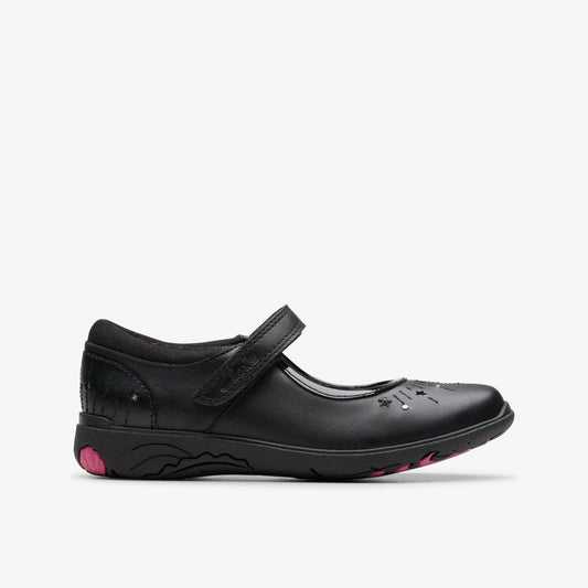 Relda Wish Kid Black Leather - Clarks Kids