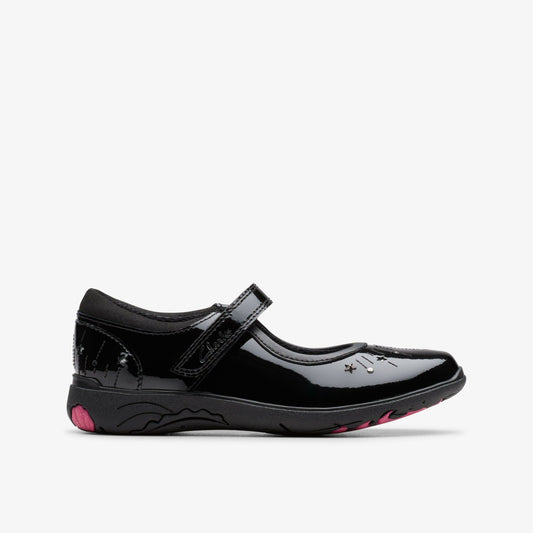 Relda Wish Kid Black Patent - Clarks Kids