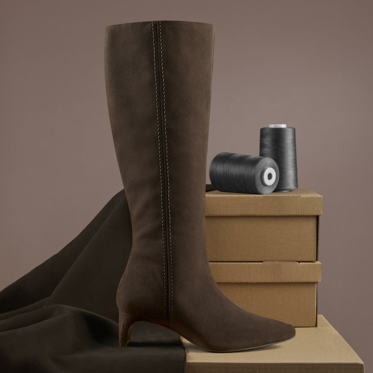 Edina Tall Dark Brown Suede - Clarks Women