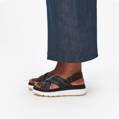 Tuscan Cross Black Leather - Clarks Women