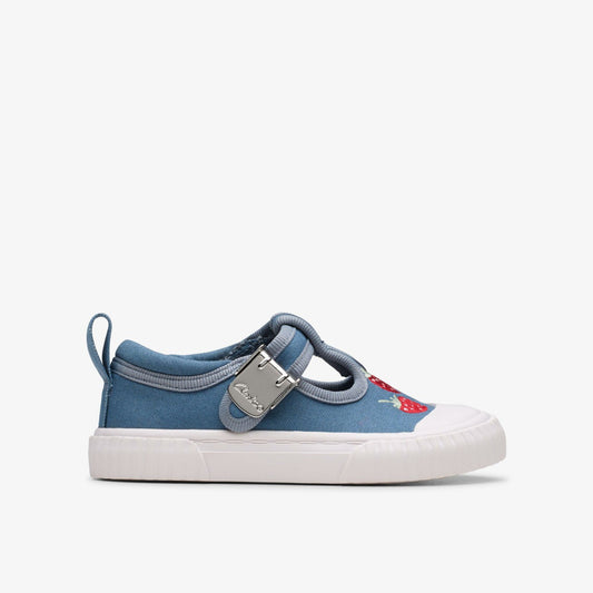 Foxing Berry Toddler Blue Canvas - Clarks Kids|Babies