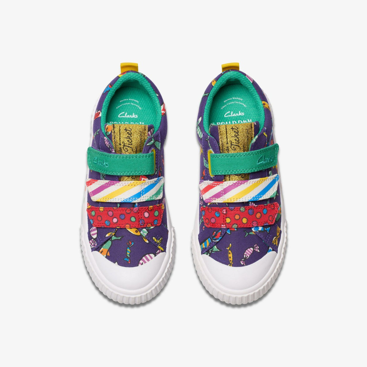 Roald Dahl Charlie & the Chocolate Factory Foxing Mix Kid Purple Canvas - Clarks Kids