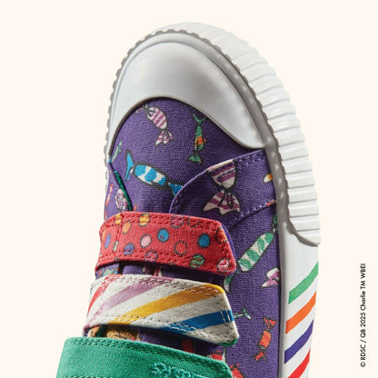 Roald Dahl Charlie & the Chocolate Factory Foxing Mix Kid Purple Canvas - Clarks Kids