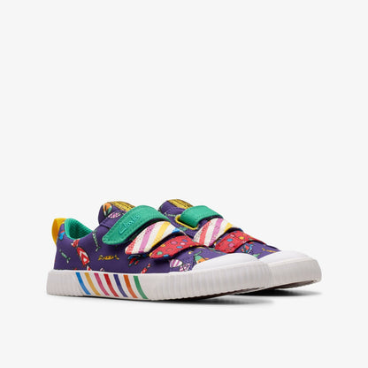Roald Dahl Charlie & the Chocolate Factory Foxing Mix Kid Purple Canvas - Clarks Kids