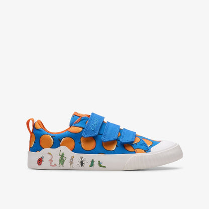 Roald Dahl James & the Giant Peach Foxing Air Kid Blue Canvas - Clarks Kids