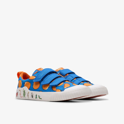 Roald Dahl James & the Giant Peach Foxing Air Kid Blue Canvas - Clarks Kids