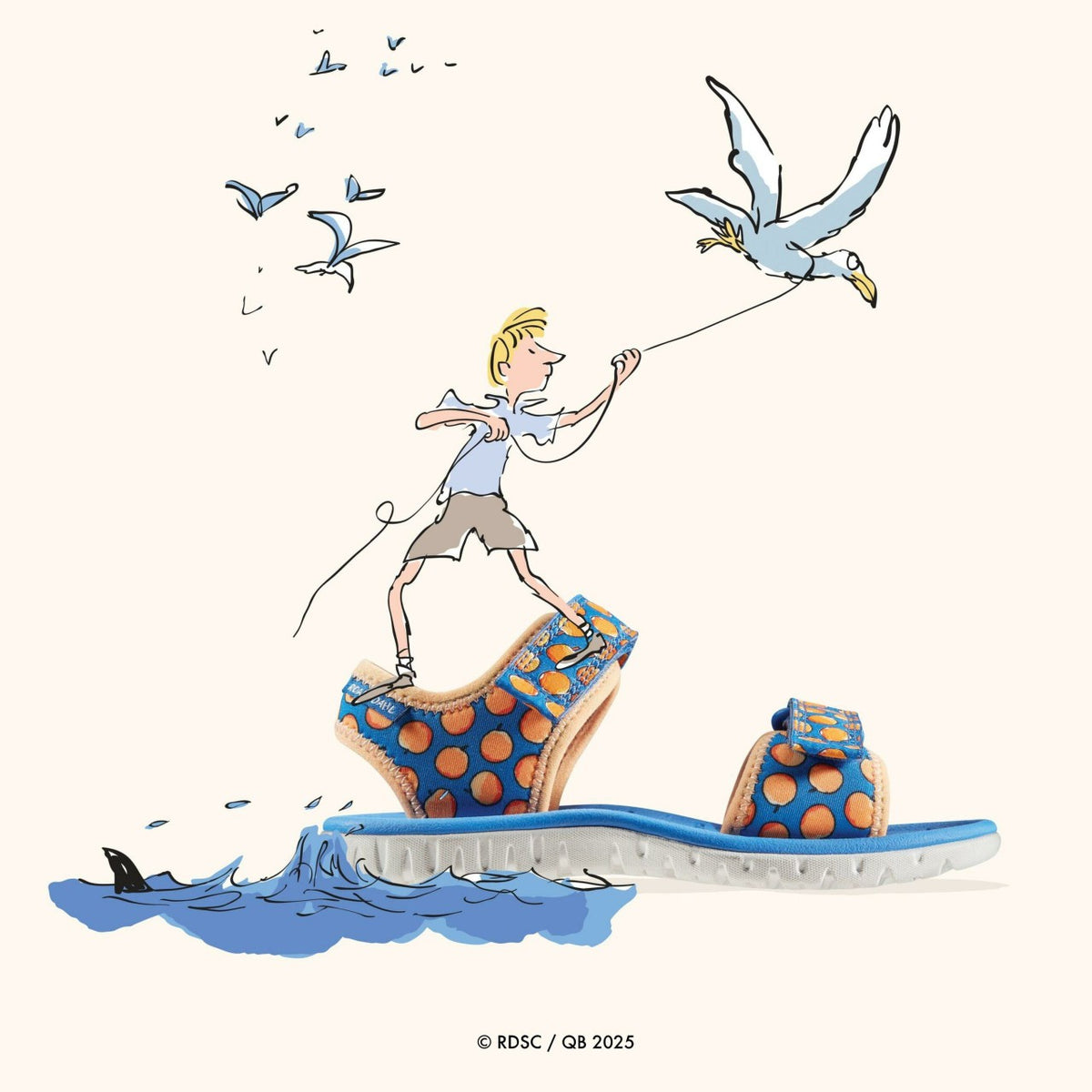 Roald Dahl James & the Giant Peach Surfing Air Kid Blue - Clarks Kids