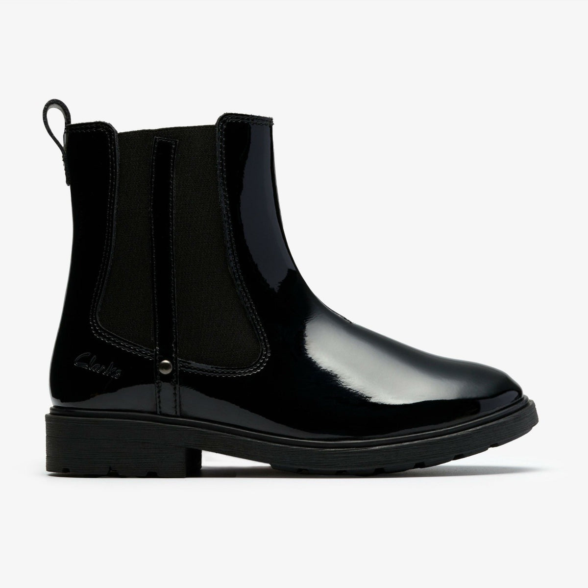 Astrol Orin Kid Black Patent - Clarks Kids