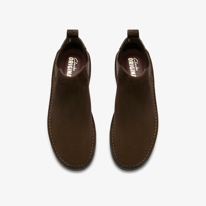 Desert Chelsea Dark Brown Suede - Clarks Men