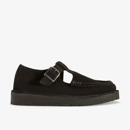 Nomad T Bar Black Suede - Clarks Men