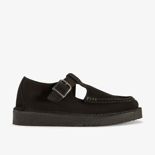 Nomad T Bar Black Suede - Clarks Men