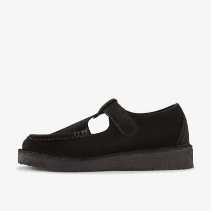 Nomad T Bar Black Suede - Clarks Men