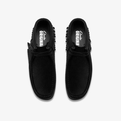 Wallabee Wedge Fringe Black Suede - Clarks Women