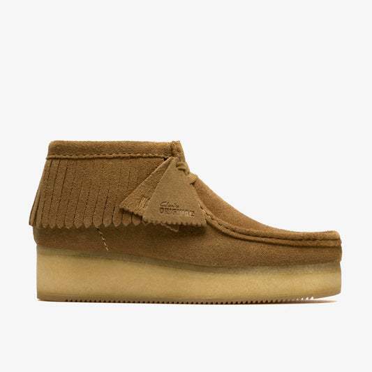 Wallabee Wedge Fringe Light Tan Suede - Clarks Women