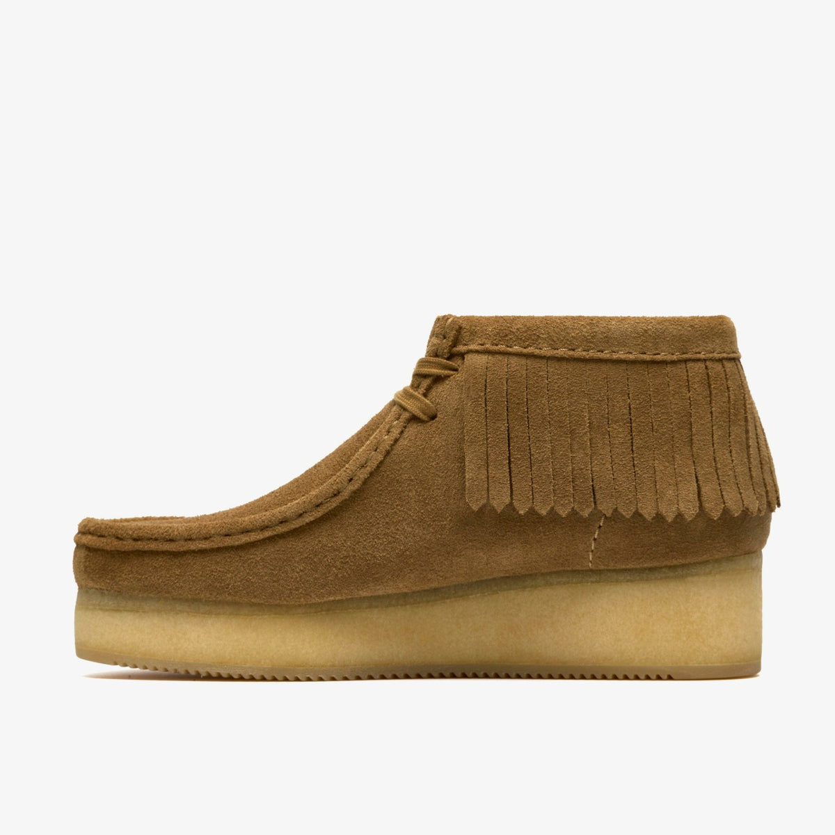 Wallabee Wedge Fringe Light Tan Suede - Clarks Women