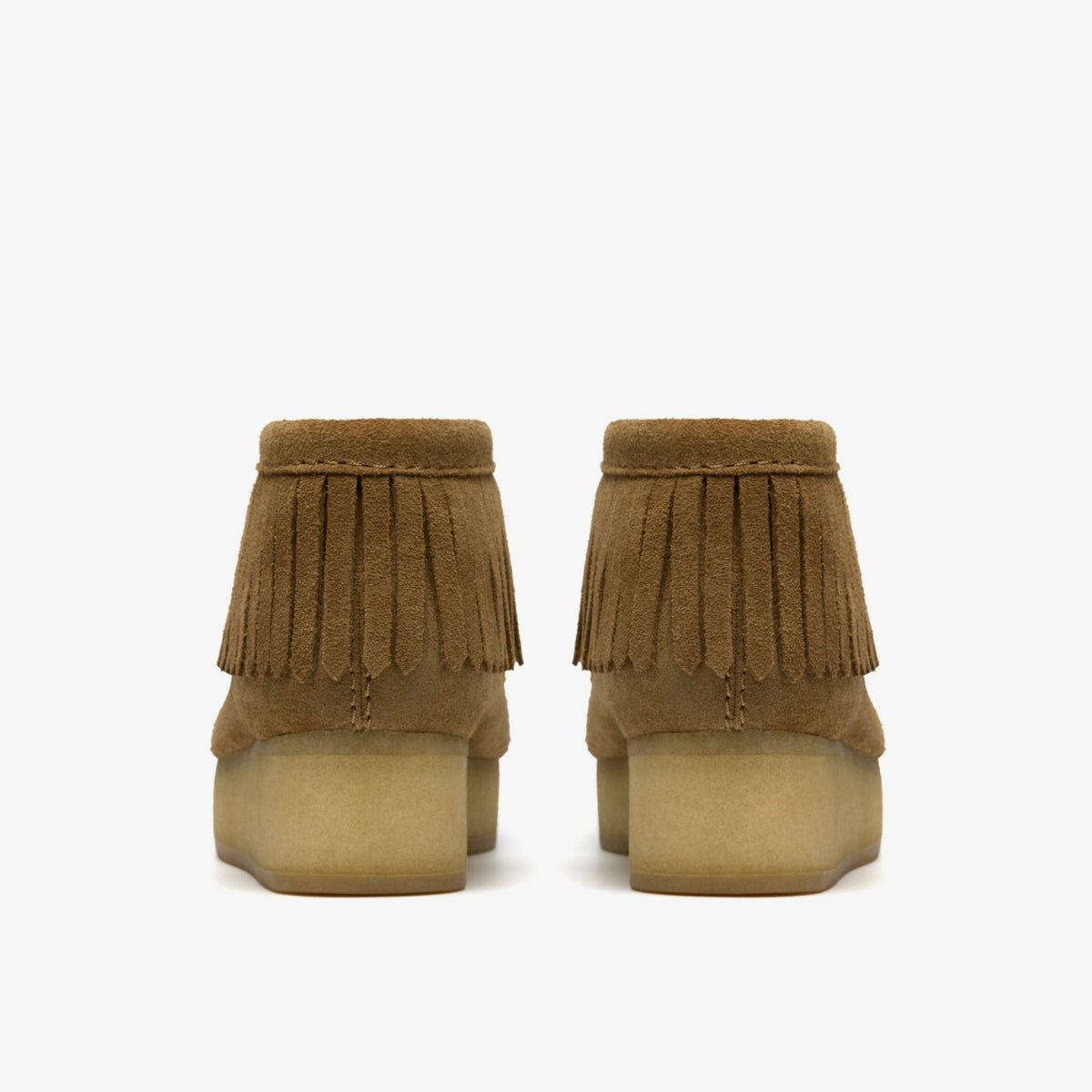 Wallabee Wedge Fringe Light Tan Suede - Clarks Women