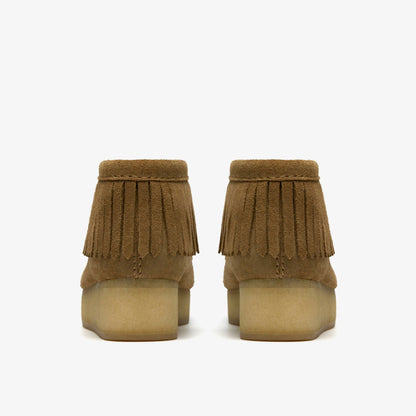 Wallabee Wedge Fringe Light Tan Suede - Clarks Women