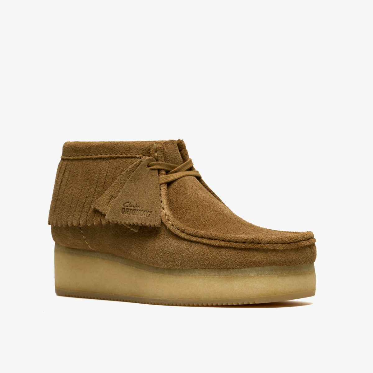 Wallabee Wedge Fringe Light Tan Suede - Clarks Women