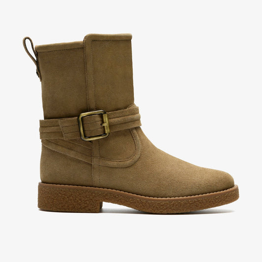 Nella Mid Dark Sand Suede - Clarks Women