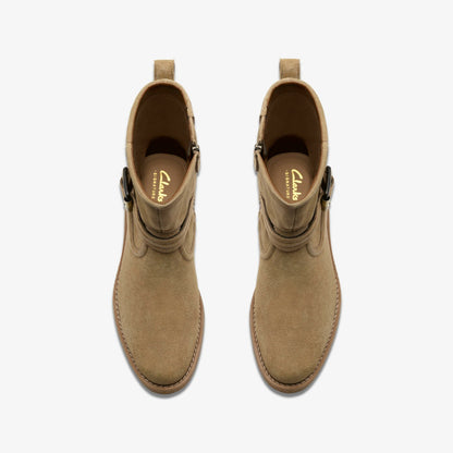 Nella Mid Dark Sand Suede - Clarks Women