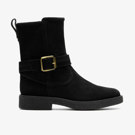 Nella Mid Black Suede - Clarks Women