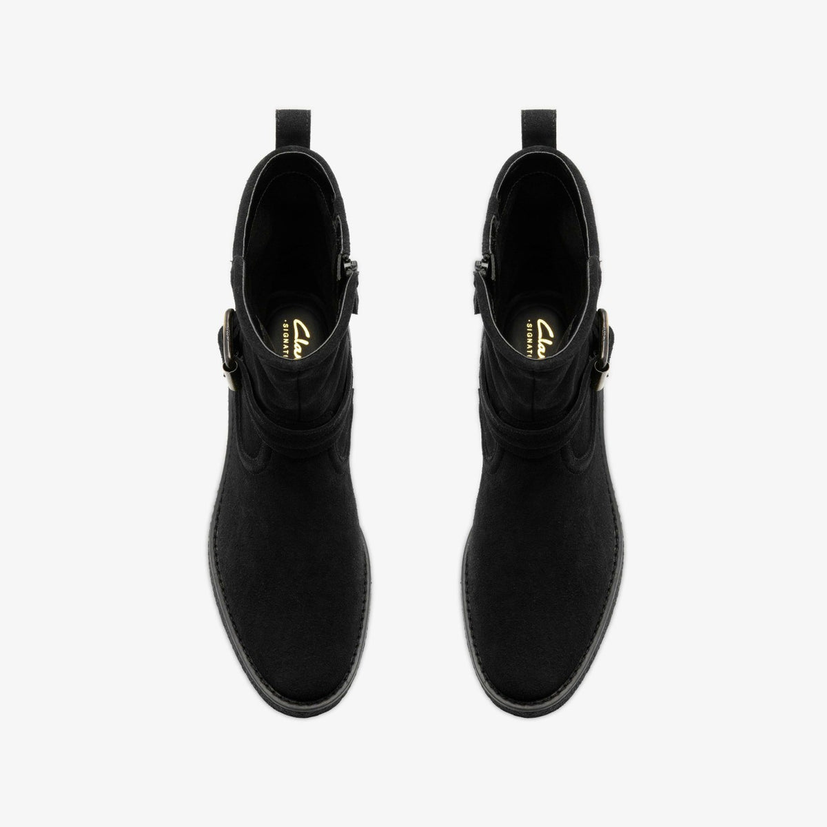 Nella Mid Black Suede - Clarks Women