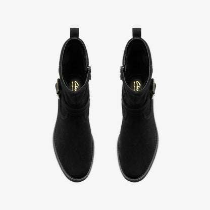 Nella Mid Black Suede - Clarks Women